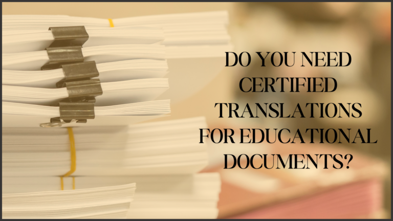 Stack of educational documents prepared for certified translations, emphasizing the need for accurate and certified academic translations for international students